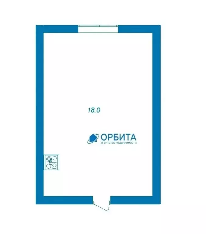 Квартира-студия: Тюмень, улица Калинина, 2 (18 м) - Фото 1