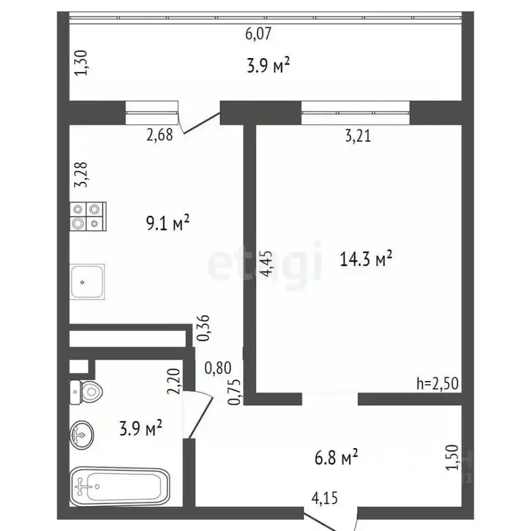 1-к кв. Брянская область, Клинцы пер. Урицкого, 12Б (34.0 м) - Фото 1