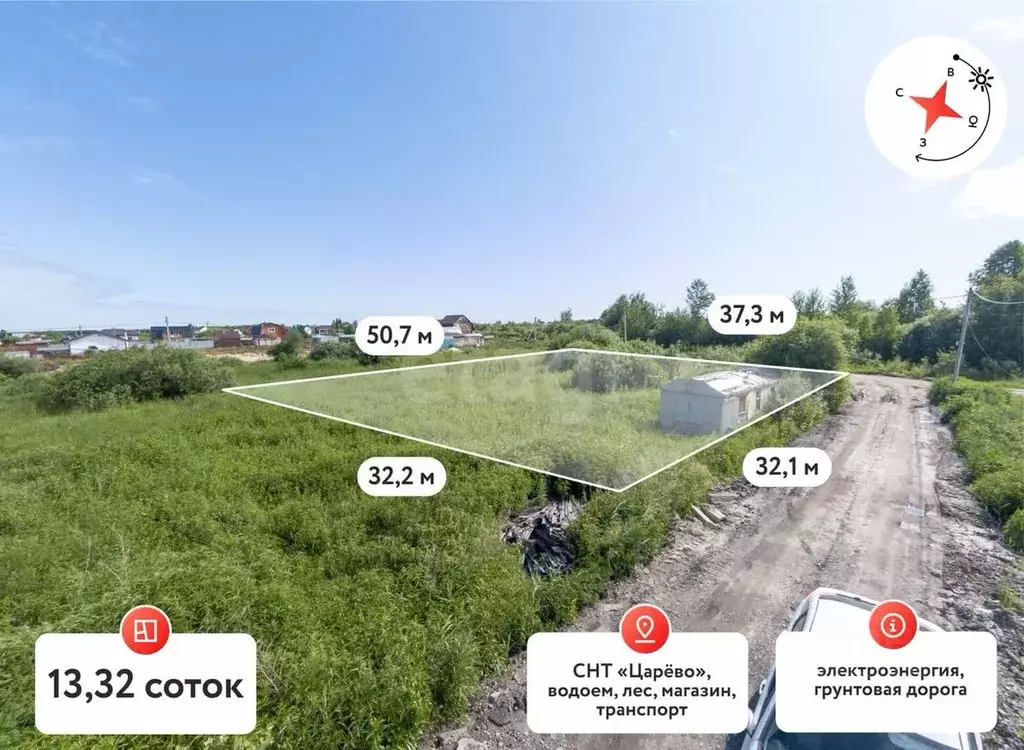 Участок в Тюменская область, Тюмень Царево садовое товарищество, 574 ... - Фото 1