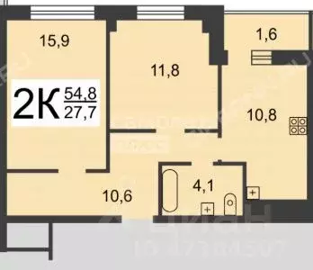 2-к кв. Нижегородская область, Нижний Новгород Мещерское Озеро ... - Фото 2