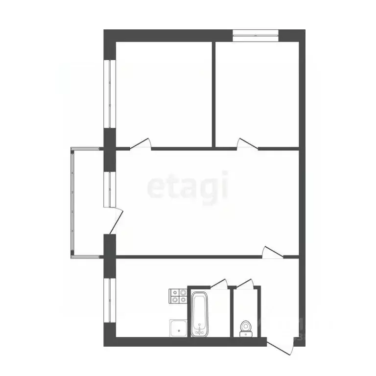 3-к кв. Алтайский край, Бийск ул. Льнокомбинат, 83 (52.3 м) - Фото 2