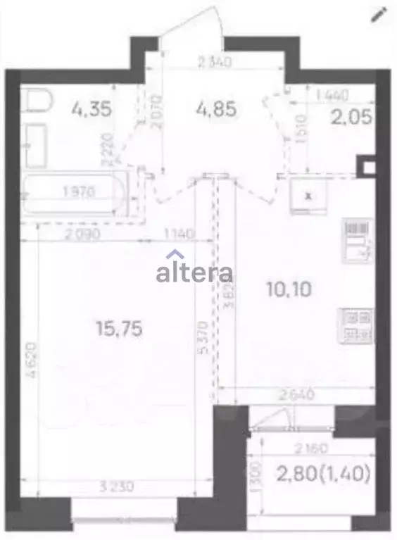 1-к кв. Татарстан, Казань Краснококшайская ул., 60 (38.5 м) - Фото 2
