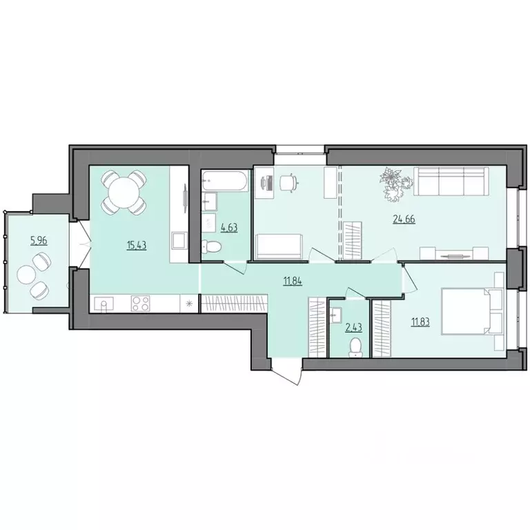 2-к кв. Ярославская область, Рыбинск Февральская ул., 12 (73.8 м) - Фото 1