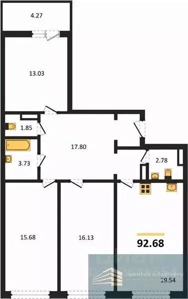 3-к кв. Воронежская область, Воронеж Краснознаменная ул., 72 (92.6 м) - Фото 0