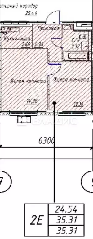 2-комнатная квартира: Ям, улица Мезенцева, 3 (35.1 м) - Фото 0