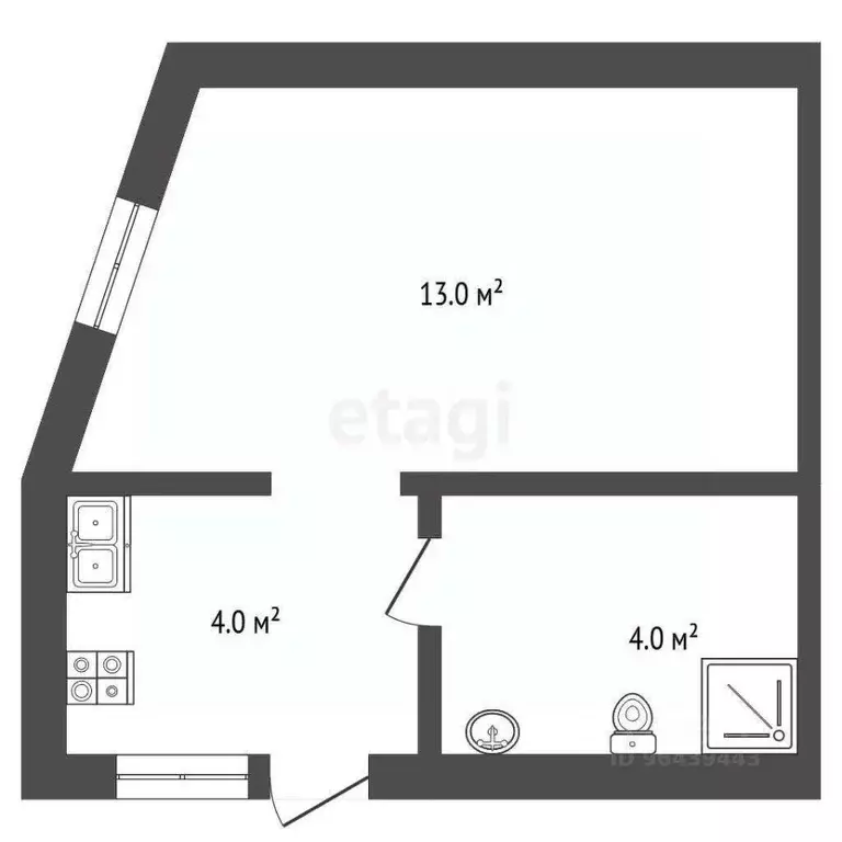 1-к кв. Крым, Ялта ул. Руданского, 4 (21.0 м) - Фото 0