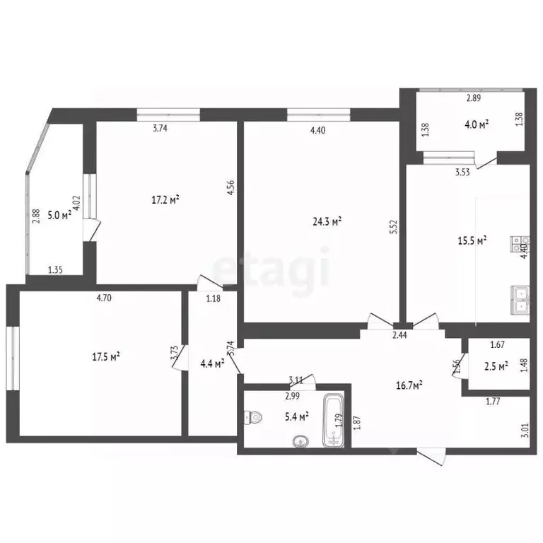 3-к кв. Самарская область, Самара Конноармейская ул., 13 (103.5 м) - Фото 2