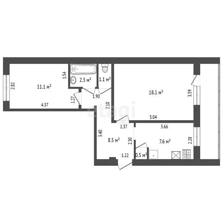 2-комнатная квартира: Прохладный, улица Ленина, 95 (49.3 м) - Фото 0