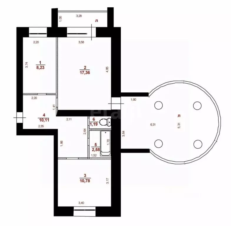 2-к кв. Ульяновская область, Ульяновск Локомотивная ул., 68 (65.1 м) - Фото 2