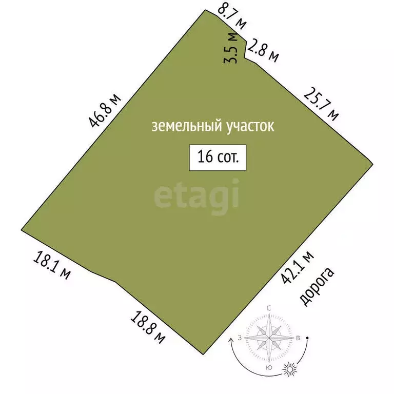 Участок в Тюмень, микрорайон Парфёново, переулок Доронина (16 м) - Фото 1