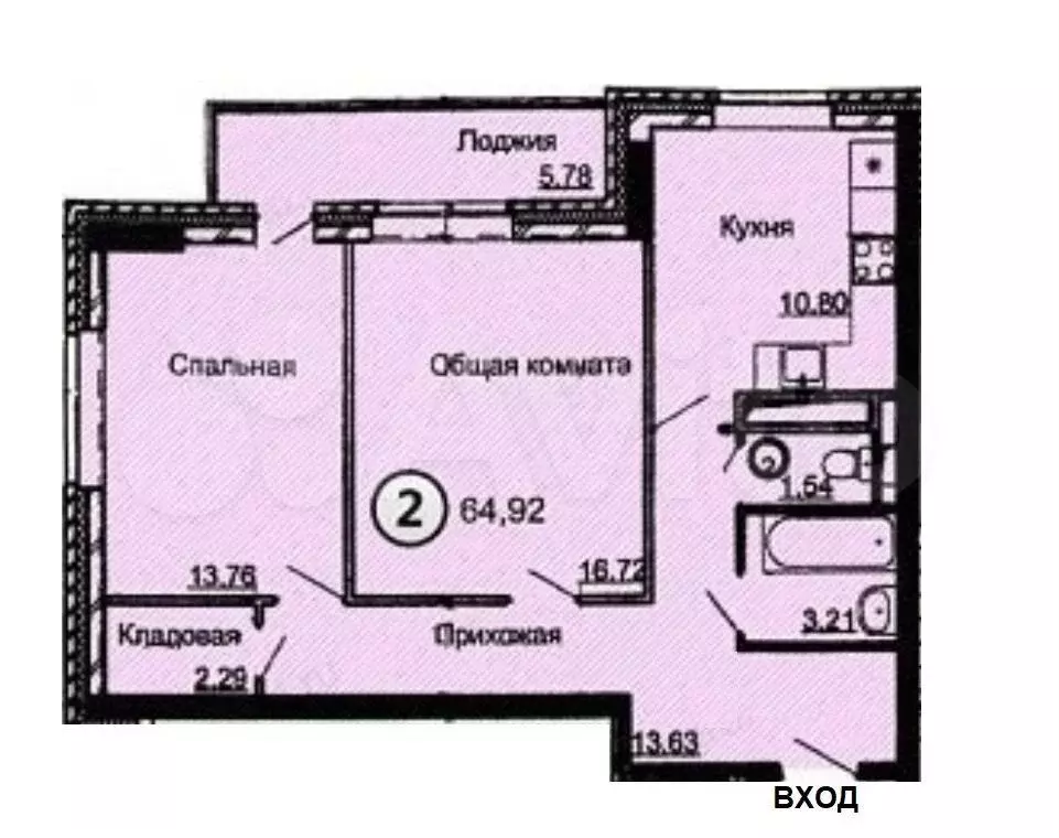 2-к. квартира, 61,7 м, 7/19 эт. - Фото 0