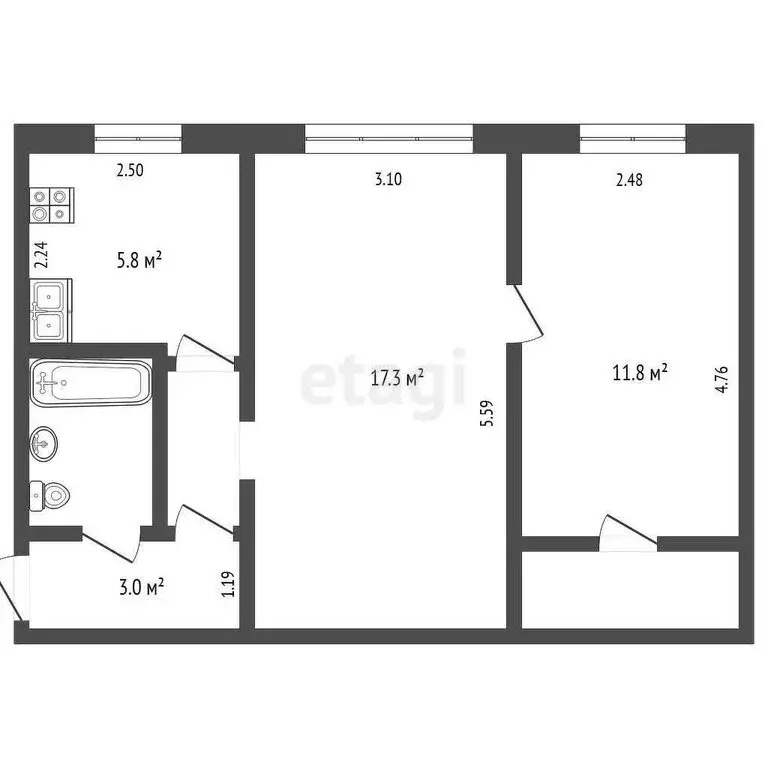 2-комнатная квартира: Люберцы, Юбилейная улица, 20 (44.4 м) - Фото 0