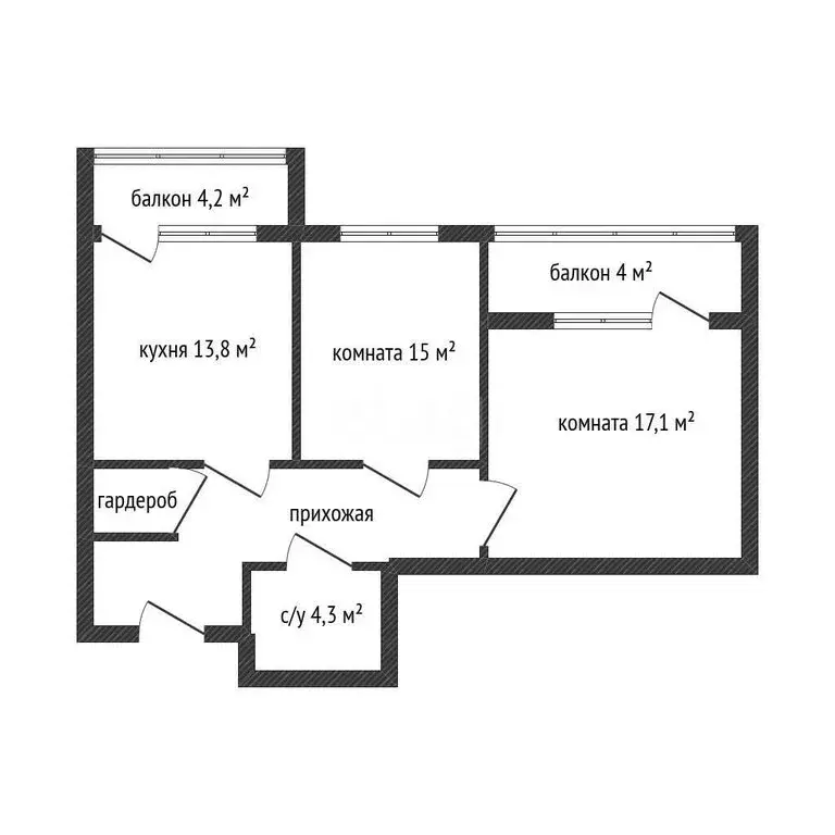 2-комнатная квартира: посёлок Знаменский, Природная улица, 10Бк4 (60.8 ... - Фото 2