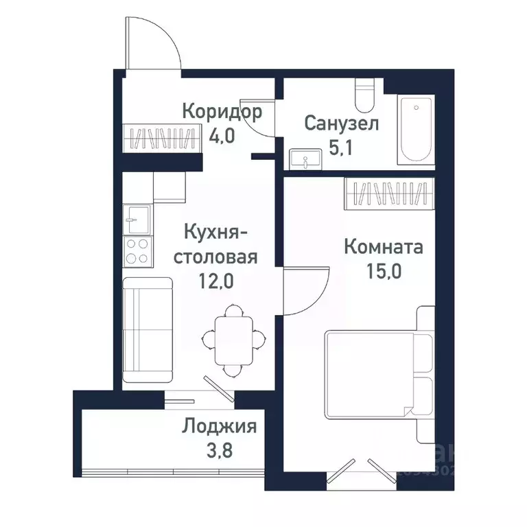 1-к кв. Челябинская область, Челябинский городской округ, пос. ... - Фото 0