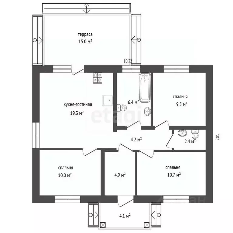 Дом в Тюменская область, Тюменский муниципальный округ, Кулаковское ... - Фото 2