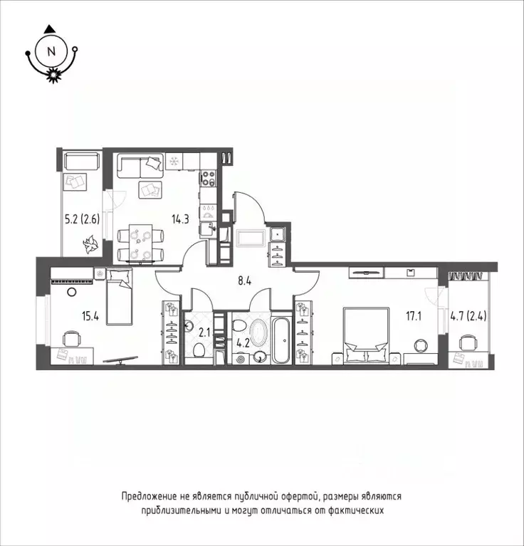 2-к кв. Омская область, Омск Зеленая река мкр, 11 (66.5 м) - Фото 0