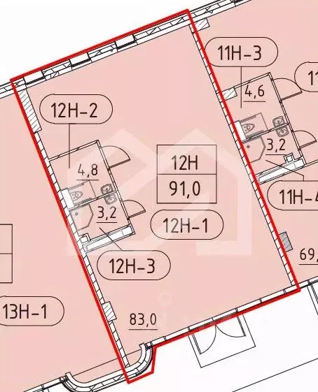 Торговая площадь в Москва Марк жилой комплекс, к2 (91 м) - Фото 2