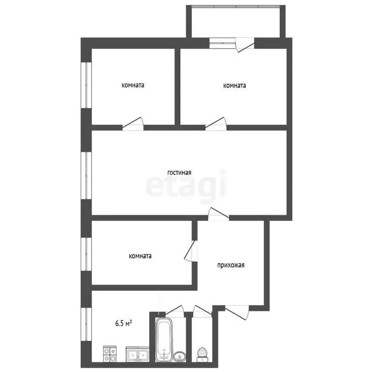 4-комнатная квартира: Муром, Октябрьская улица, 31 (60.6 м) - Фото 0