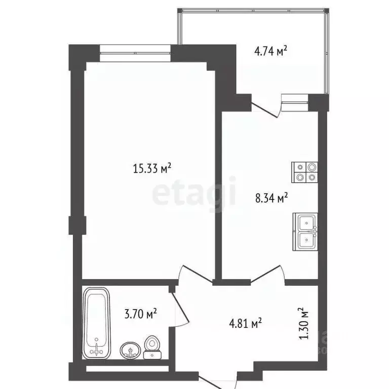 1-к кв. Ростовская область, Ростов-на-Дону Стабильная ул., 7 (35.0 м) - Фото 1