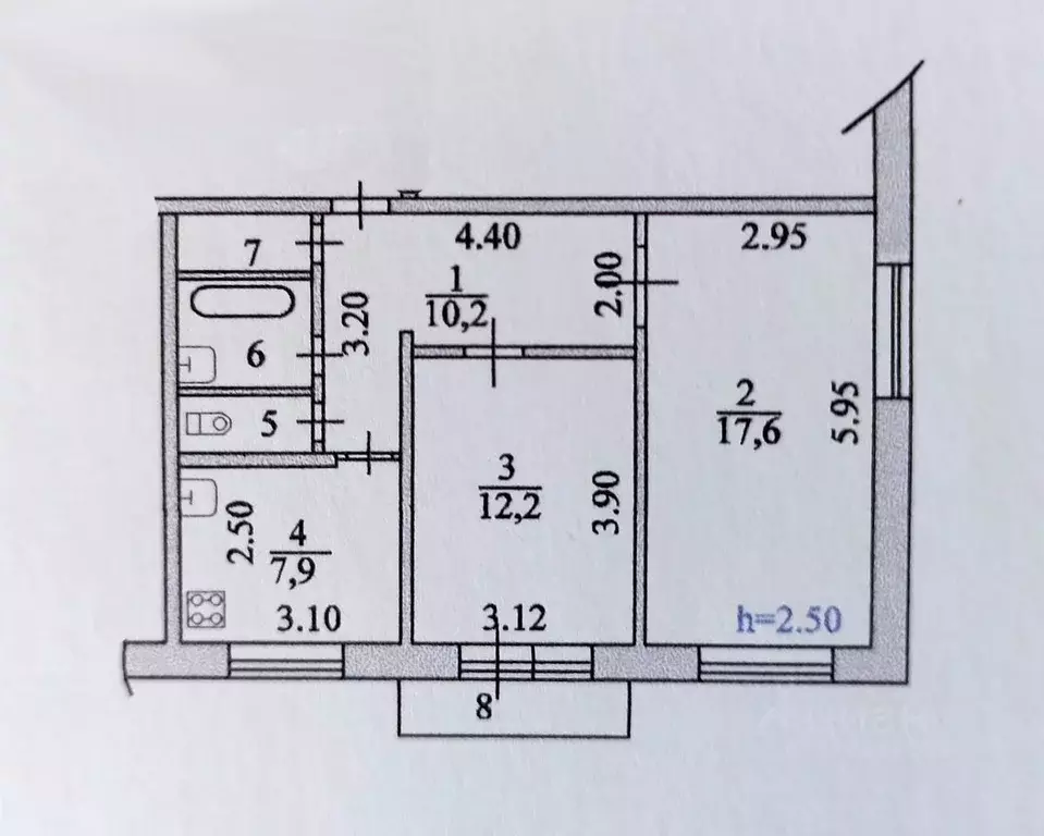 2-к кв. Пензенская область, Пенза Ладожская ул., 35 (53.0 м) - Фото 0