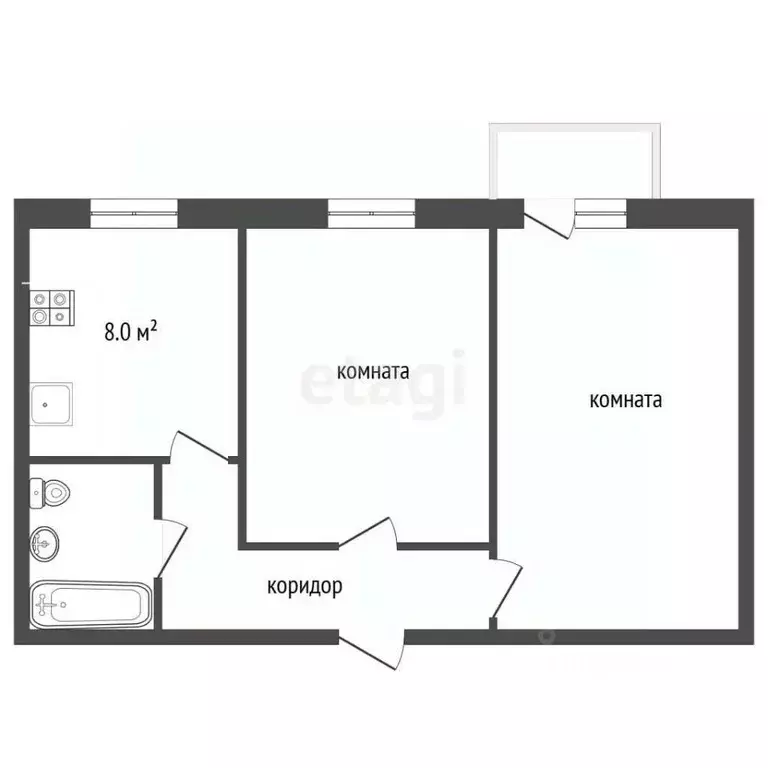 2-к кв. Севастополь ул. Ленина, 19 (50.7 м) - Фото 2