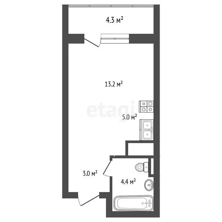 1-комнатная квартира: Энгельс, улица Марины Расковой, 5Б (29.9 м) - Фото 0