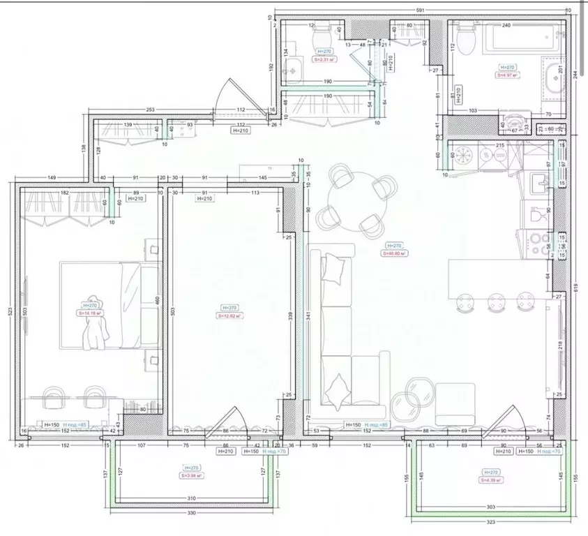 3-к кв. Ростовская область, Ростов-на-Дону ул. Ларина, 45с7 (83.0 м) - Фото 2