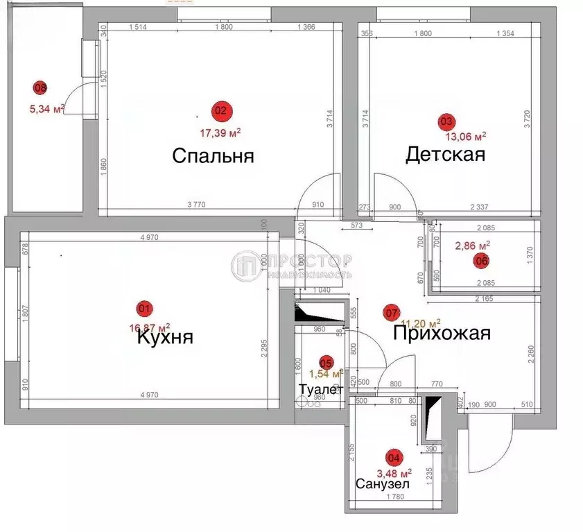 1-к кв. Москва ул. 1905 года, 1 (68.0 м) - Фото 2