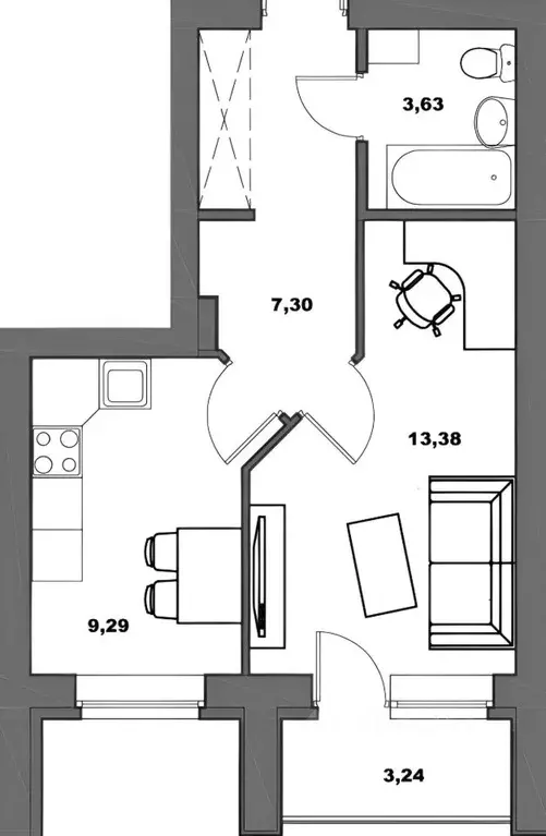 1-к кв. Башкортостан, Уфимский район, с. Михайловка ул. Сливовая, 2/1 ... - Фото 2