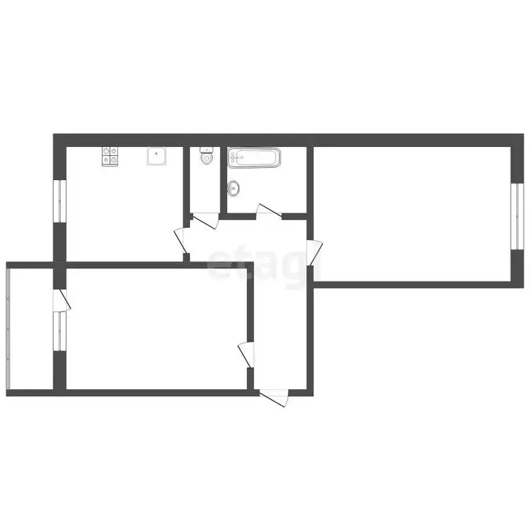 2-комнатная квартира: Тюмень, улица Седова, 57 (54.2 м) - Фото 1