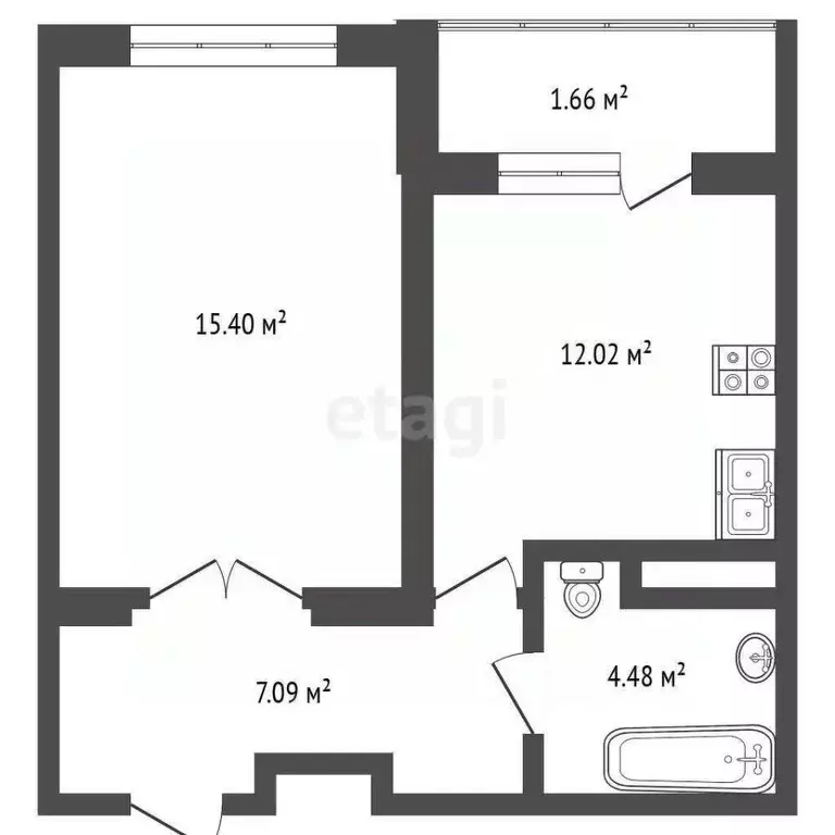 1-к кв. Ярославская область, Ярославль 2-й мкр,  (40.66 м) - Фото 1
