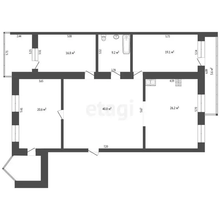 3-комнатная квартира: Тюмень, Широтная улица, 29 (132.6 м) - Фото 1