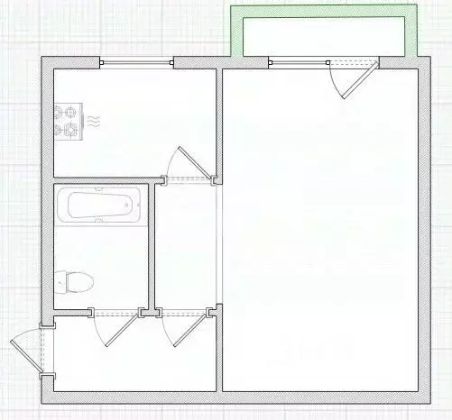 1-к кв. Тульская область, Тула ул. Циолковского, 2В (31.0 м) - Фото 1