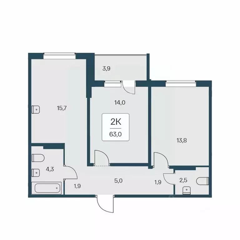 2-к кв. Новосибирская область, Новосибирск Кедровая ул., 80/3 (63.0 м) - Фото 0