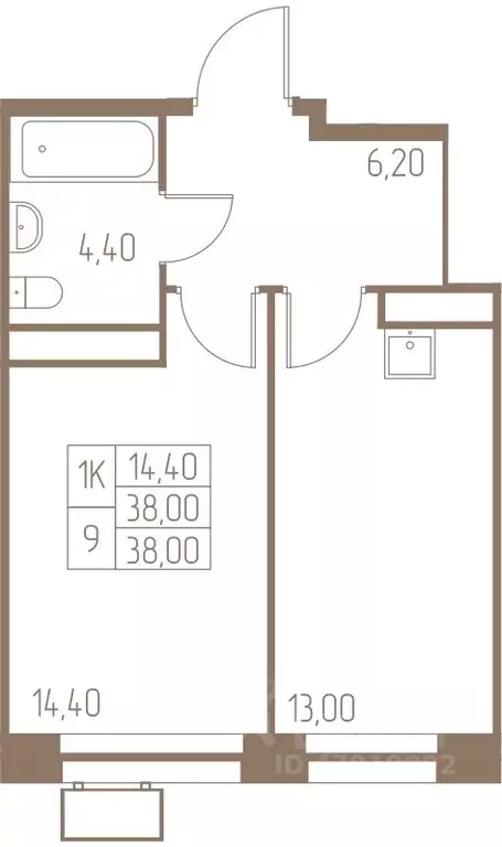 1-к кв. Московская область, Пушкино Фабрикант жилой комплекс, 1 (38.0 ... - Фото 1