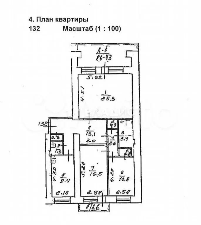 3-к. квартира, 89,5 м, 8/10 эт. - Фото 0