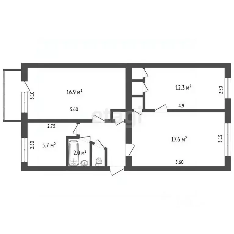 3-к кв. Крым, Симферополь бул. Ивана Франко (61.5 м) - Фото 1