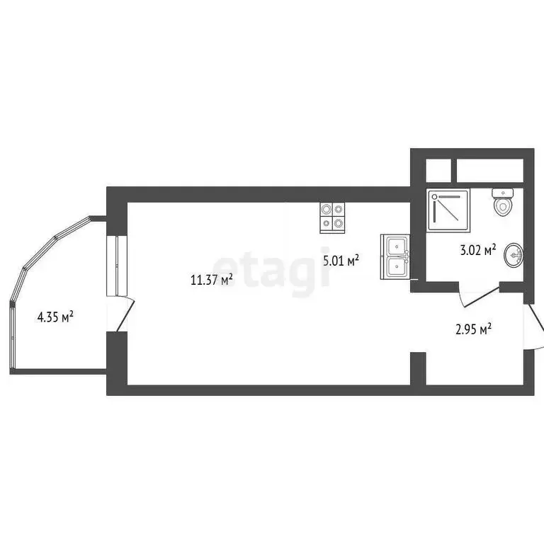 Квартира-студия: Алушта, Западная улица, 4к2 (27 м) - Фото 0