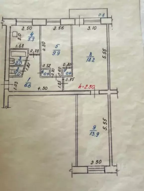 3-к кв. Забайкальский край, Чита ул. Курнатовского, 76 (58.7 м) - Фото 1