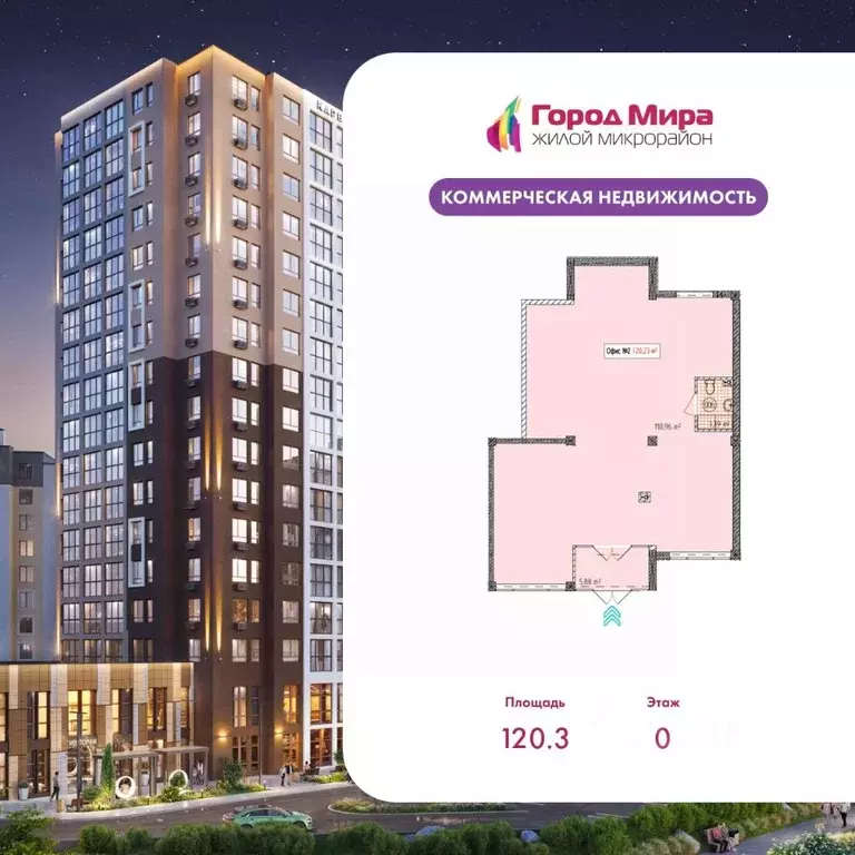 Офис в Крым, Симферополь Город Мира жилой комплекс (120 м) - Фото 1