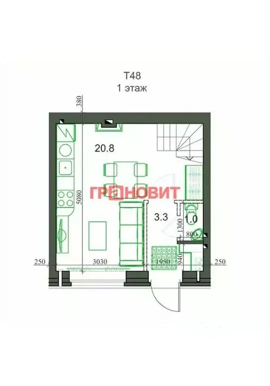 Квартира, 2 комнаты, 51 м - Фото 1