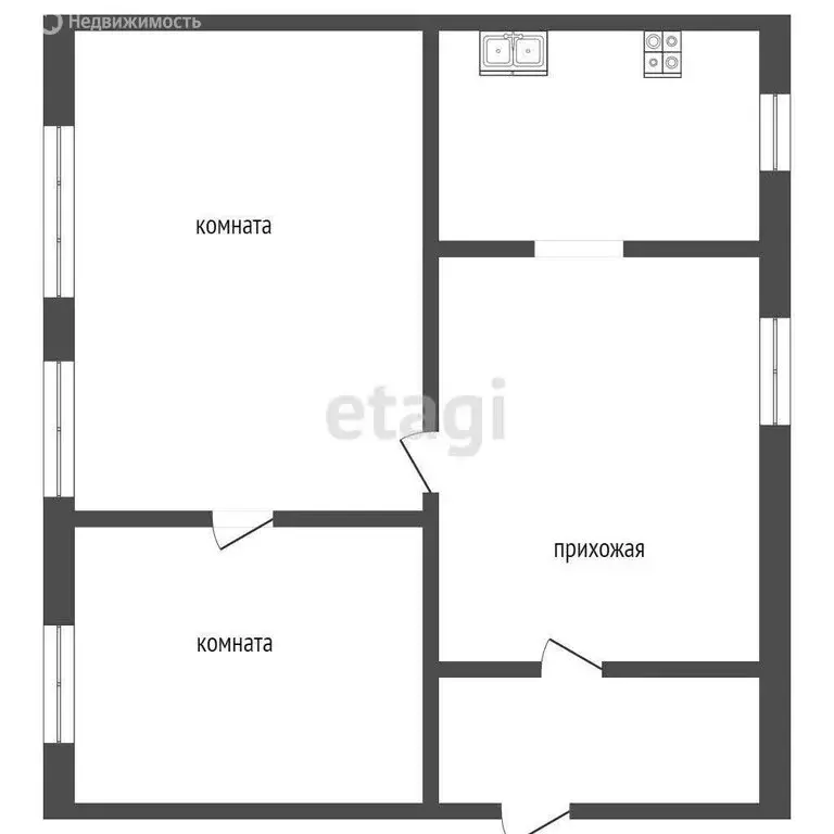 2-комнатная квартира: Камышлов, улица Карла Маркса, 43Д (28.8 м) - Фото 1