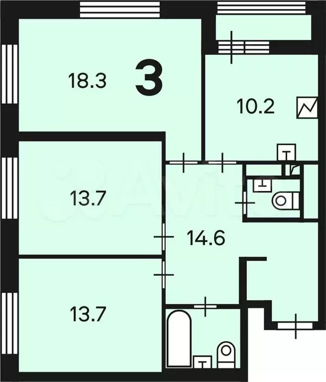 Аукцион: 3-к. квартира, 76,1 м, 2/29 эт. - Фото 0