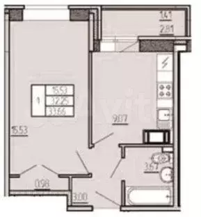 1-к. квартира, 30 м, 13/20 эт. - Фото 0