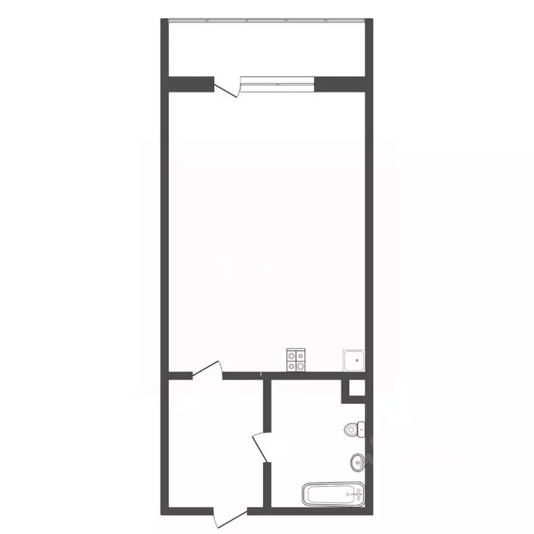 Студия Ханты-Мансийский АО, Сургут тракт Тюменский, 6/1 (24.0 м) - Фото 2