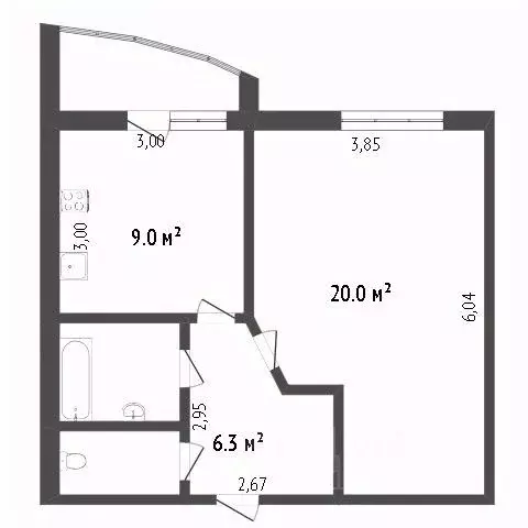 1-к кв. Белгородская область, Белгород ул. Макаренко, 38 (40.5 м) - Фото 1