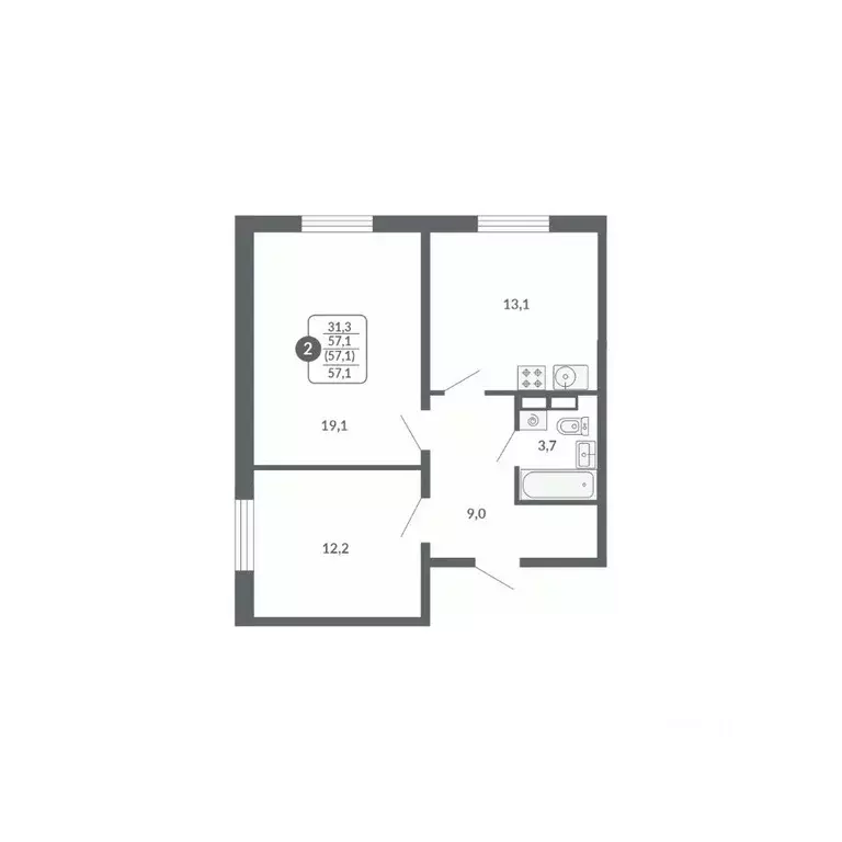 2-к кв. Кировская область, Киров ул. Потребкооперации, 34к1 (57.1 м) - Фото 1