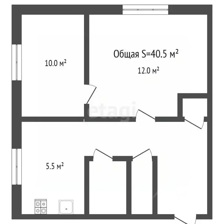 2-к кв. Брянская область, Жуковка пер. Заводской проезд, 7 (40.5 м) - Фото 1