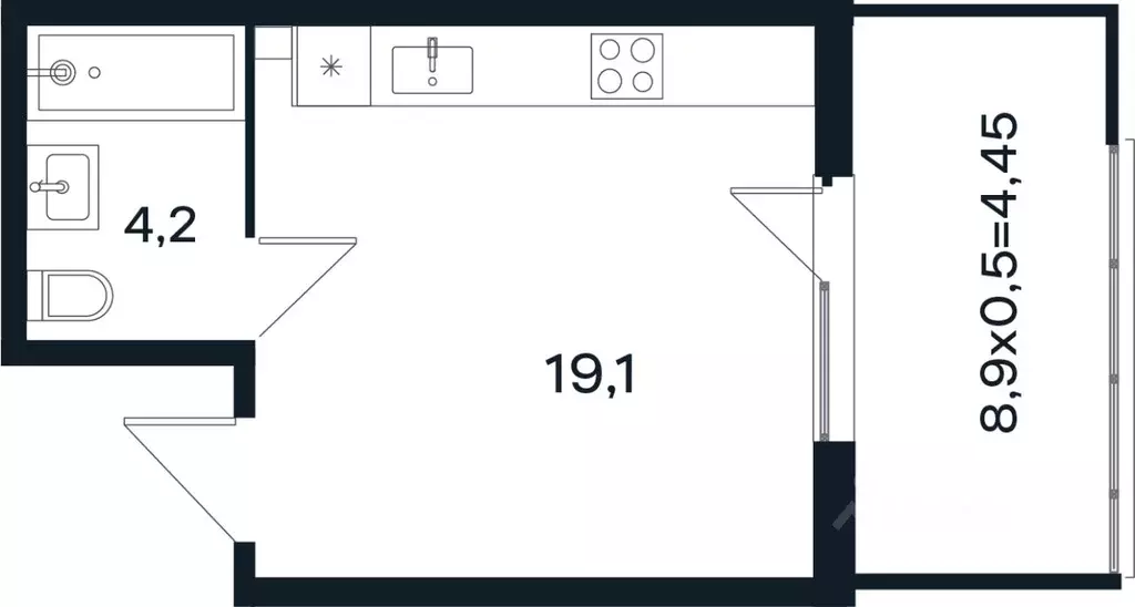 Студия Краснодарский край, Краснодар Новая Елизаветка мкр, ул. Имени ... - Фото 1