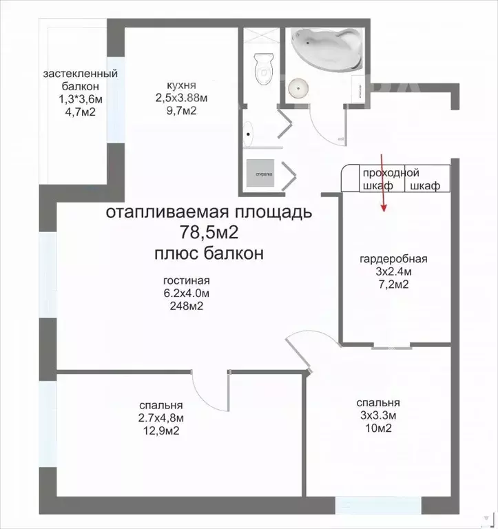 3-к кв. Московская область, Красногорск городской округ, д. Бузланово, ... - Фото 2